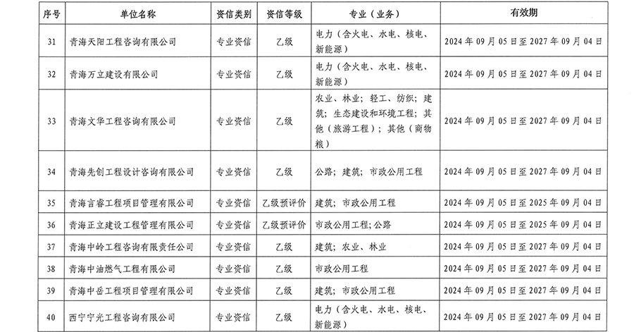 关于公布青海省2024年工程咨询单位乙级资信评价（含预评价）结果的通知_04.png